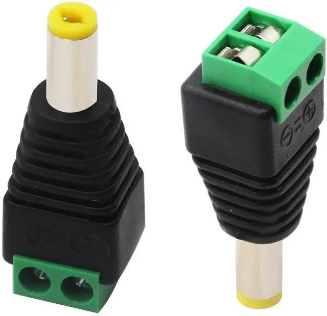 Alt view image 6 of 7 - JAENFONG DC 5.5 X 2.1mm Adapter 2.1 X5.5mm Male Barrel Power Jack to 2 Pin/Way Female Bolt Screw Type terminals Adapter Connector for CCTV Security Camera, LED Strip Light, DVR12V(10pcak Male)