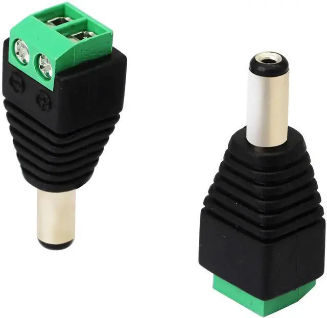 Alt view image 6 of 7 - JAENFONG DC 5.5 X 2.1mm Adapter 2.1 X5.5mm Male Barrel Power Jack to 2 Pin/Way Female Bolt Screw Type terminals Adapter Connector for CCTV Security Camera, LED Strip Light, DVR12V(20-Pack Male)
