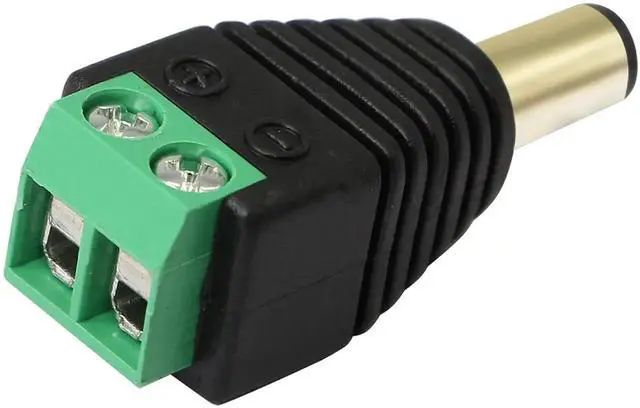 Alt view image 2 of 7 - JAENFONG DC 5.5 X 2.1mm Adapter 2.1 X5.5mm Male Barrel Power Jack to 2 Pin/Way Female Bolt Screw Type terminals Adapter Connector for CCTV Security Camera, LED Strip Light, DVR12V(20-Pack Male)