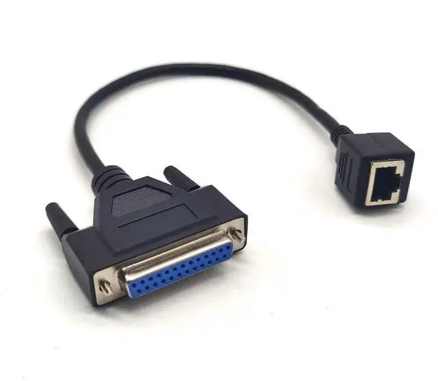 Alt view image 4 of 7 - JAENFONG RJ45 to DB25 Female Serial Console Cable Adapter Extension Cable 30CM