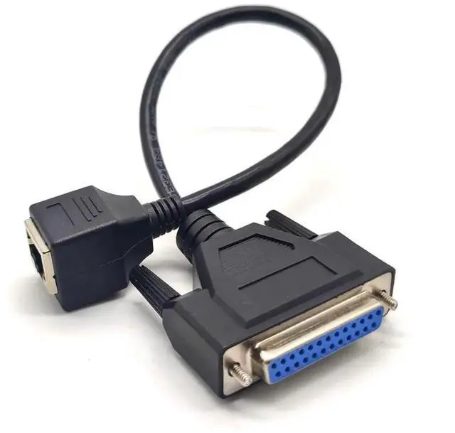Alt view image 3 of 7 - JAENFONG RJ45 to DB25 Female Serial Console Cable Adapter Extension Cable 30CM