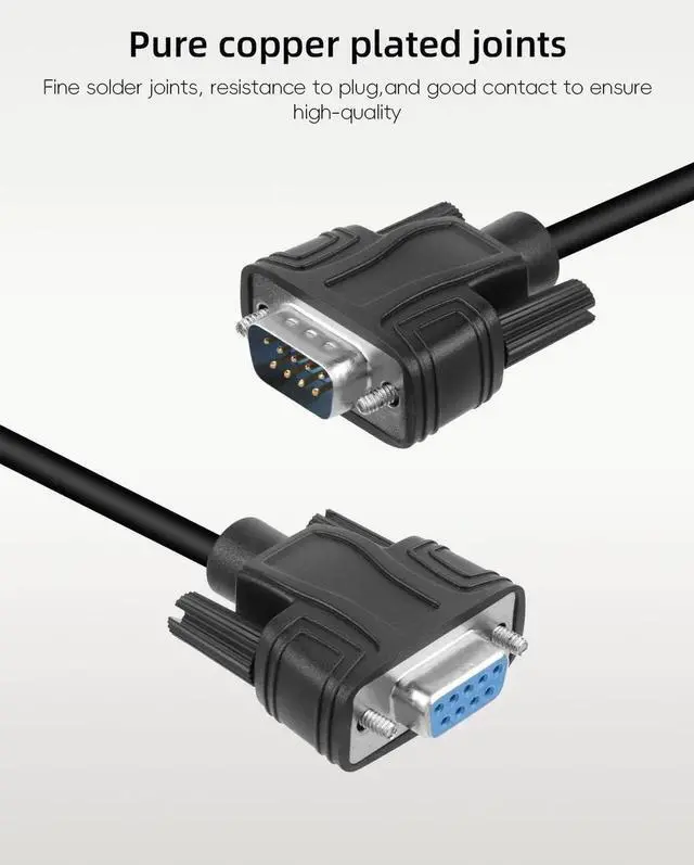 Alt view image 6 of 7 - JAENFONG DB9 Solderless Extension Cable, DB9 RS232 D-SUB Male & Female Serial Terminal Connector Signal Module (1Pair)