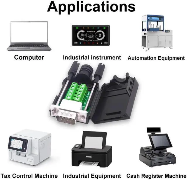 Alt view image 7 of 7 - JAENFONG DB9 Male Solderless Connector Breakout Board RS232 D-SUB 9 Pin Serial Adapter Terminal Block with Case-2 Packs (Male)