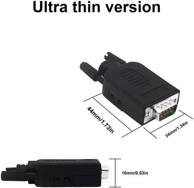 Alt view image 6 of 7 - JAENFONG DB9 Male Solderless Connector Breakout Board RS232 D-SUB 9 Pin Serial Adapter Terminal Block with Case-2 Packs (Male)