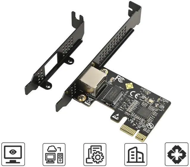 Alt view image 3 of 4 - JAENFONG 5.0GB PCIe Network Card PCIe to 5.0 Gigabit Ethernet Network Card, Supports Windows 11/10/8.1/8/7, Win Server 2022/2019/2016, Linux