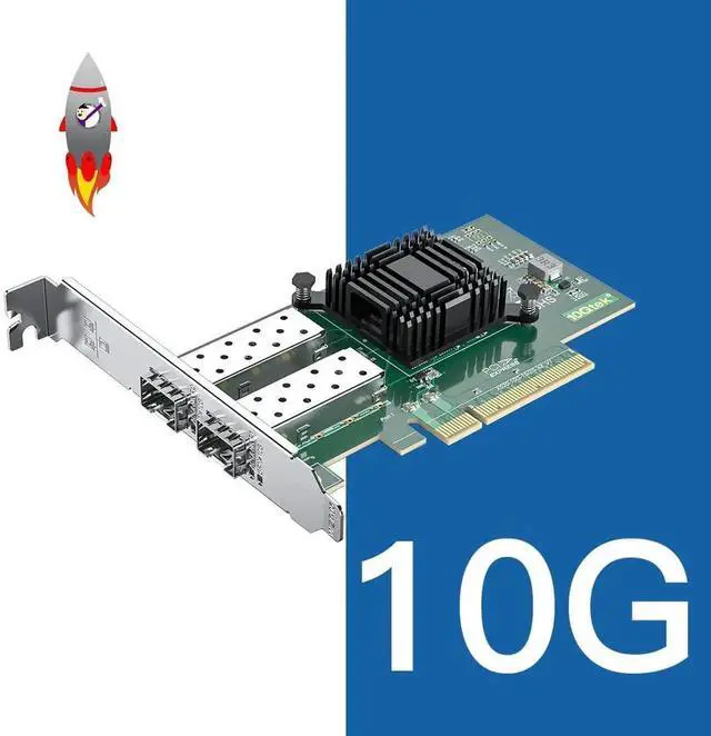 Alt view image 7 of 7 - JAENFONG 10Gb SFP+ PCI-E Network Card NIC, with Intel 82599ES Chip, Dual SFP+ Ports, Compare to Intel X520-DA2 (E10G42BTDA), PCIe X8, Ethernet LAN Network Adapter Support Windows/Linux/VMware