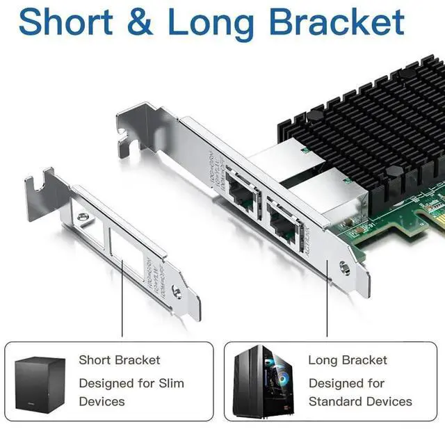Alt view image 6 of 7 - JAENFONG 10Gb RJ45 PCI-E Network Card NIC, Compare to Intel X550-T2, with Intel X550-AT2 Chip, Dual RJ45 Ports, PCI Express 3.0 X4, Ethernet Converged Network Adapter Support Windows/Linux/VMware Esxi