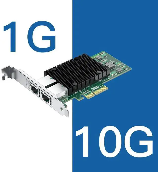 Alt view image 3 of 7 - JAENFONG 10Gb RJ45 PCI-E Network Card NIC, Compare to Intel X550-T2, with Intel X550-AT2 Chip, Dual RJ45 Ports, PCI Express 3.0 X4, Ethernet Converged Network Adapter Support Windows/Linux/VMware Esxi
