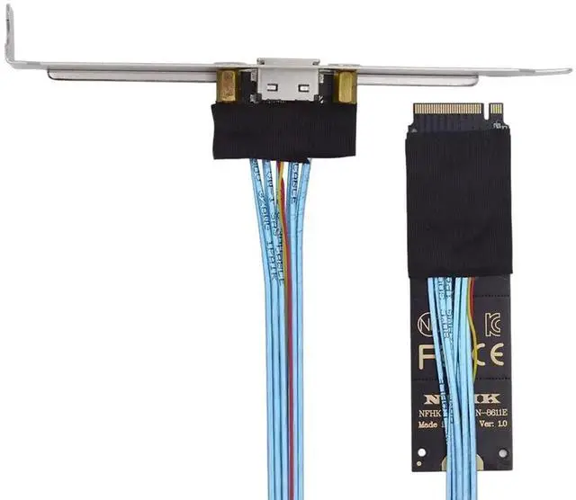 Main image of JAENFONG M.2 2280 NGFF Card Adapter PCI-E4.0 M-Key to Oculink SFF-8612 SFF-8611 Host Cable 30cm with Bracket for NVME U.2 SSD eGPU