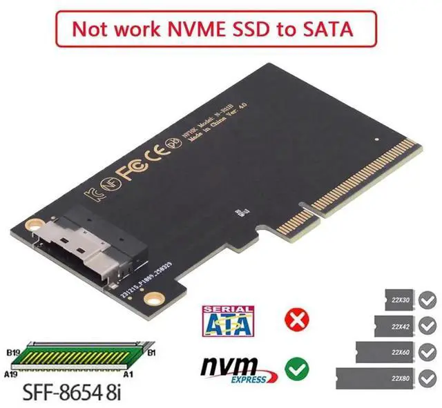 Alt view image 5 of 7 - JAENFONG Single External Slimline 74Pin SFF-8654 8X to PCIE4.0 Raid Card VROC Raid0 Hyper Adapter