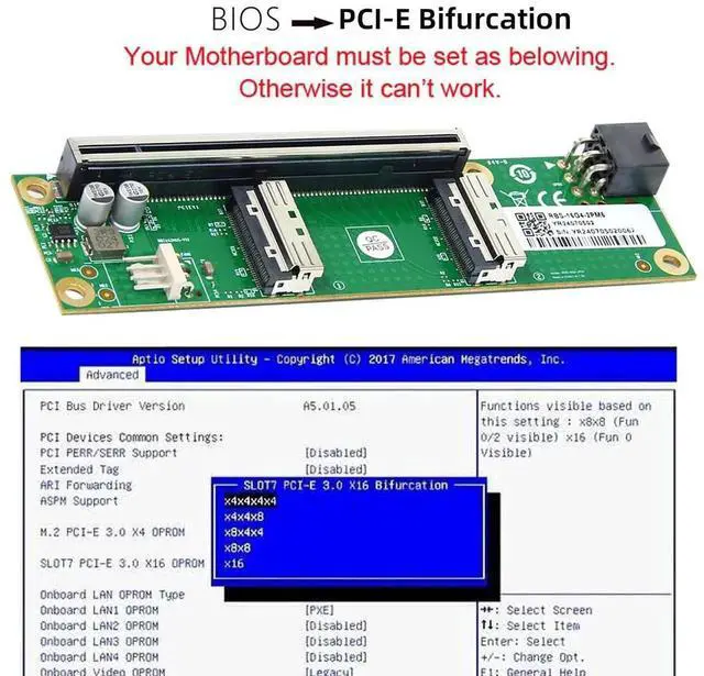 Alt view image 7 of 7 - JAENFONG Dual MCIO 8i Mini Cool Edge IO SFF-TA-1016 to 16x PCI-Express PCIE5.0 VROC Adapter for Mainboard SSD Graphics Card