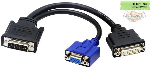 Alt view image 5 of 7 - JAENFONG 10 in/30cm Wyse DVI Splitter Cable - DVI-I to VGA - M/F - Comparable to Wyse Y-Cable