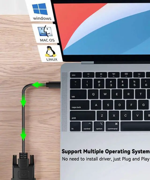 Alt view image 7 of 7 - JAENFONG USB C to DVI Cable 4K 3FT USB Type-C to DVI Cord Thunderbolt 3/4 Compatible for iPhone 16/15 Pro Max, MacBook Pro/Air, iPad Pro, iMac, S23, XPS 17, Surface Book 3 and More