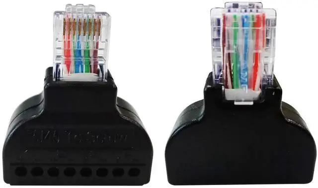 Alt view image 5 of 7 - JAENFONG RJ45 Male Plug to 8P 8C Female Bolt Screw Type terminals Ethernet Gold Plated Net Network Plug Cable AV CCTV UTP Cat5 Cat6 Cat7 Connectors (1 Pack)