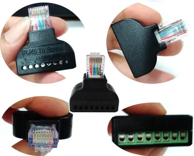 Alt view image 3 of 7 - JAENFONG RJ45 Male Plug to 8P 8C Female Bolt Screw Type terminals Ethernet Gold Plated Net Network Plug Cable AV CCTV UTP Cat5 Cat6 Cat7 Connectors (1 Pack)