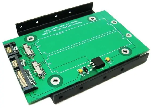 Alt view image 2 of 3 - JAENFONG Dual 18-Pin to SATA Adapter with 3.5" Bracket for SSD from 2010-2011 MacBook AIR A1369 A1370 A1377