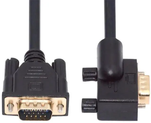 Main image of JAENFONG 90 Degree VGA RGB Cable Left Angled Male to Straight Male Extension Cord 3COAX+6C for Computer Monitor Projector 1m/3.3ft