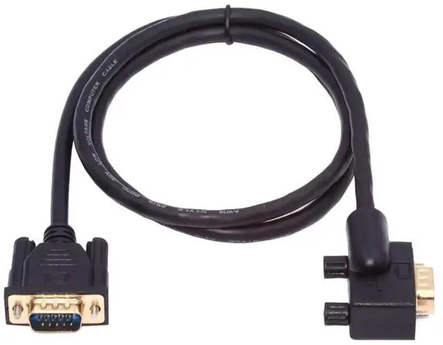 Alt view image 3 of 7 - JAENFONG 90 Degree VGA RGB Cable Right Angled Male to Straight Male Extension Cord 3COAX+6C for Computer Monitor Projector 1m/3.3ft