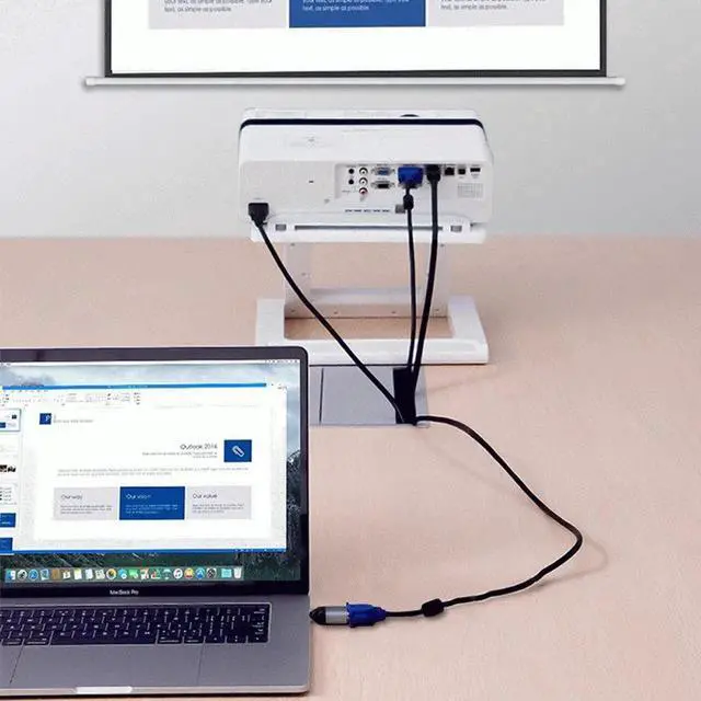 Alt view image 2 of 6 - JAENFONG Type C to VGA Converter USB-C Monitor Adapter 1080p 60hz for Tablet & Phone & Laptop