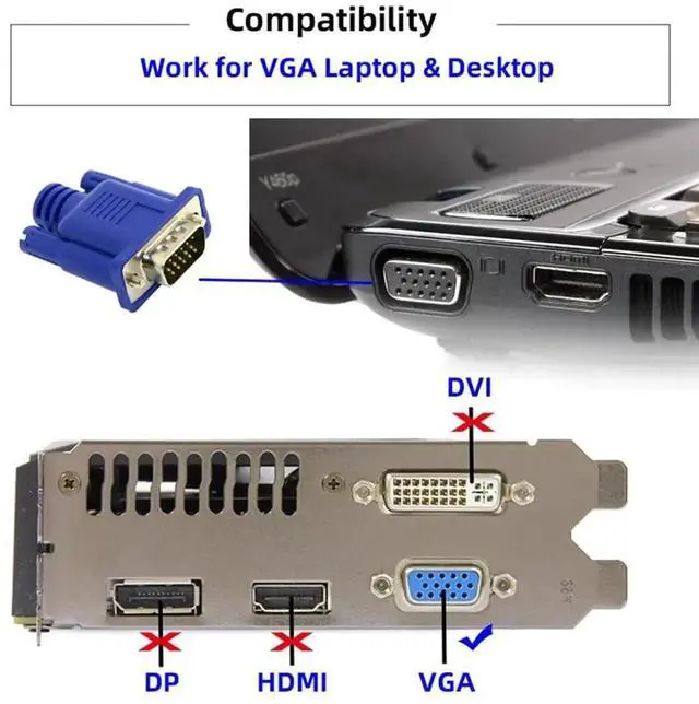 Alt view image 6 of 7 - JAENFONG VGA Virtual Display Adapter VGA RGB Monitor Dummy Plug Headless Ghost Display 1920x1080p@60Hz