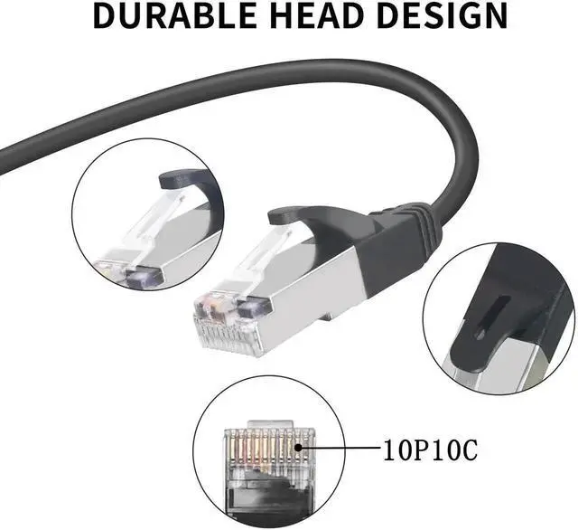 Alt view image 2 of 7 - JAENFONG 90° Angle RJ50 10P10C Ethernet Cable,10P 10C Male to Right Angle Male Communication Cable,Cat5E,with Shield,Microphone Connections for Data and Mobile Radios,30cm/11.8in (Up Angle)