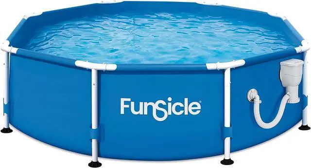 Alt view image 2 of 2 - LIQI Active 8' x 30" Outdoor Round Frame Above Ground Swimming Pool Set with Filter Pump and Type D Filter Cartridge, Blue