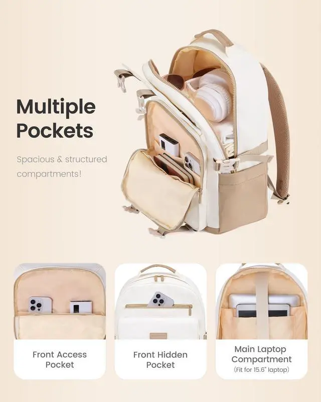 Alt view image 3 of 5 - LOVEVOOK School Backpack for Teen GirlsCasual School Backpack 14-18 Teenage 15.6 Inch Laptop Bookbag, Cute Big Student Laptop Backpack for College Women Middle High School Travel DaypackBlue