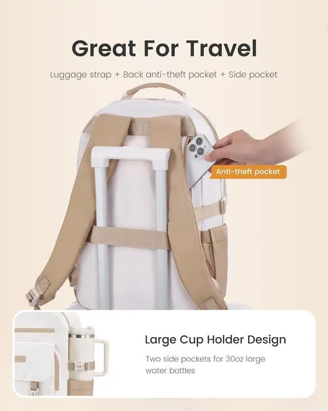 Alt view image 4 of 5 - LOVEVOOK School Backpack for Teen GirlsCasual School Backpack 14-18 Teenage 15.6 Inch Laptop Bookbag, Cute Big Student Laptop Backpack for College Women Middle High School Travel DaypackBlue