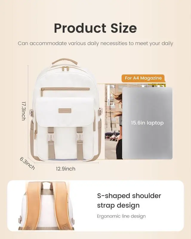 Alt view image 5 of 5 - LOVEVOOK School Backpack for Teen GirlsCasual School Backpack 14-18 Teenage 15.6 Inch Laptop Bookbag, Cute Big Student Laptop Backpack for College Women Middle High School Travel DaypackBlue