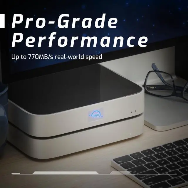 Alt view image 5 of 5 - OWC 20TB (20.0TB HDD 7200 RPM Drive) miniStack STX, Upgradeable,Stackable Expansion Solution and Thunderbolt Hub/Mini Dock for Mac Studio, Mac mini and Other Devices. Silver