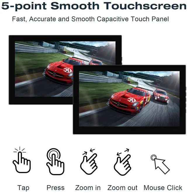 Alt view image 3 of 5 - Akntzcs 7 inch Touchscreen Mini Monitor 1024 X 600 Small Monitor HDMI Portable Monitor IPS LCD Display for Laptop Xbox PS3 Rasp Pi