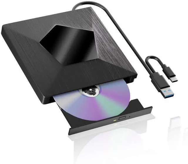 Main image of External Blu Ray Drive, External Bluray Burner with USB 3.0 & Type-C, External Bluray CD DVD Reader, Bluray Writer for PC, USB External Blu-ray Drives for Windows XP/7/8/10/11 MacOS