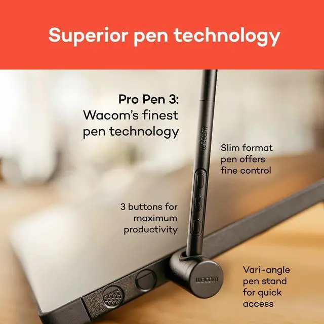 Alt view image 3 of 5 - Wacom Cintiq 16 Drawing Tablet with Screen, 16 inch Display, Pro Pen 3 (Battery-Free), 100% sRGB Pen Display for Artists, Designers, Animation, Game Dev, Works with Mac, PC