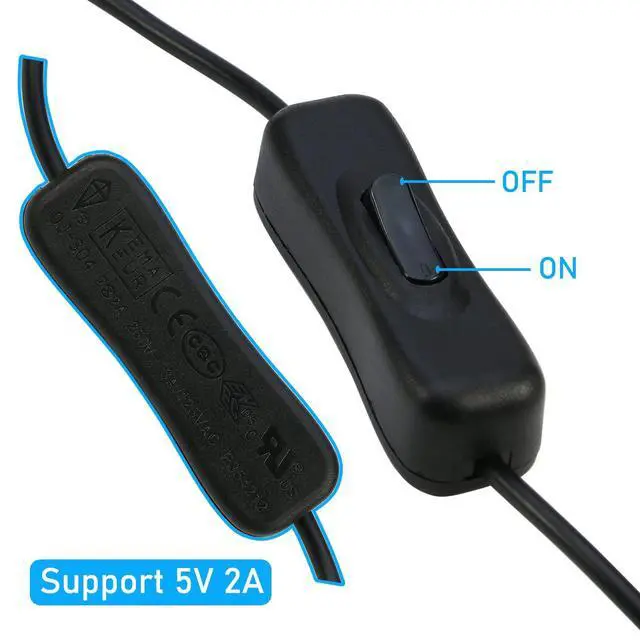 Alt view image 4 of 5 - RIITOP USB Splitter with ON/Off Switch [3.3FT], USB 2.0 Extension Male to Female Cable (1x USB Data and Power Female and 1x USB Power Female)