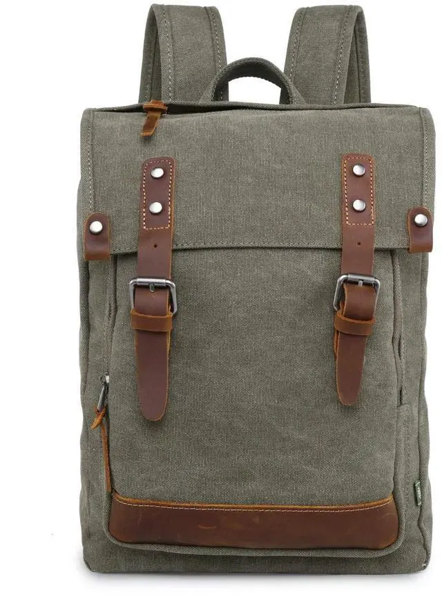 Main image of TSD Brand Discovery Canvas Backpack Travel Daypack Lightweight Carry On Laptop Backpack Hiking Backpack (Olive)