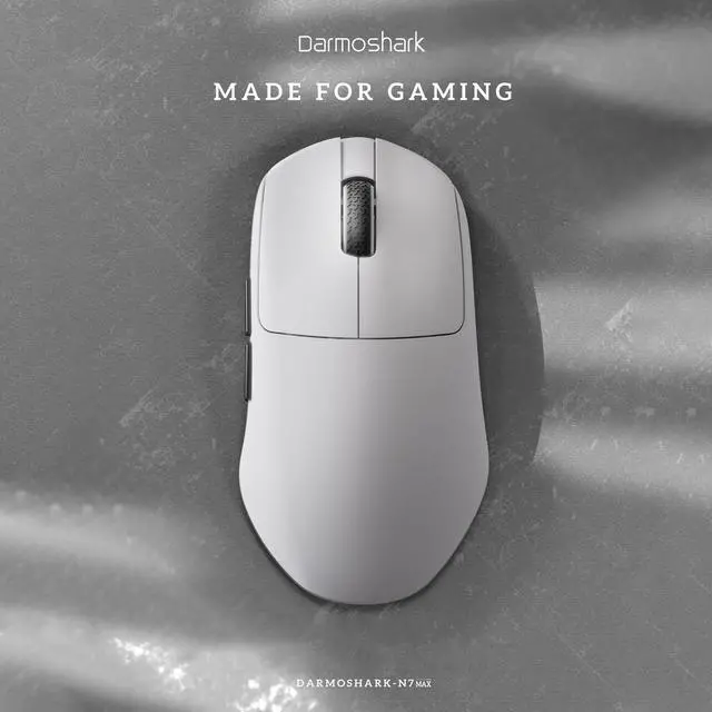 Alt view image 3 of 5 - Darmoshark N7MAX Wireless Gaming Mouse,Tri-Mode 8K/USB-C/Bluetooth,Up to 30000DPI,PAW3950 Optical Sensor Lightweight 49g,5 programmable Button,Computer Mouse for Laptop,PC,Mac(White)