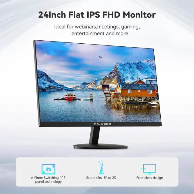 Alt view image 5 of 5 - 24-inch Flat Gaming Computer Monitor IPS 75Hz FHD(1920×1080P), 99% sRGB,1ms Response Time, 250cd/m²,AMD Freesync, Crosshair & Eye-Care Tech,Low Blue Light,HDMI×2,Supports Wall-Mounted