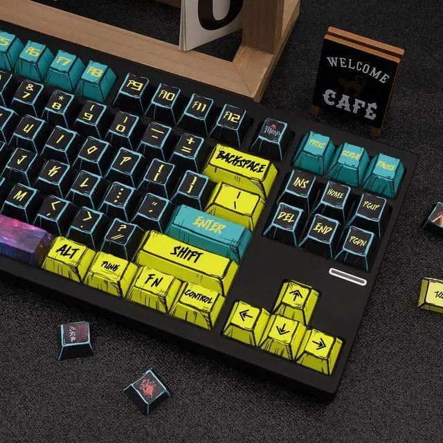 Alt view image 5 of 5 - GEKUCAP Anime PBT keycaps- Japanese Manga Theme Keycaps Set 150 Keys, Cherry Profile Dye-Sub Custom Keycap Minimalist Style for Cherry Gateron MX Switches Mechanical Keyboards