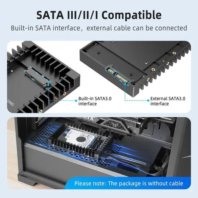 Alt view image 5 of 5 - SAN ZANG MASTER 2.5 to 3.5 Hard Drive Adapter, SSD Mounting Bracket Caddy for 7 / 9.5 / 12.5mm 2.5 Inches HDD With SATA III Interface