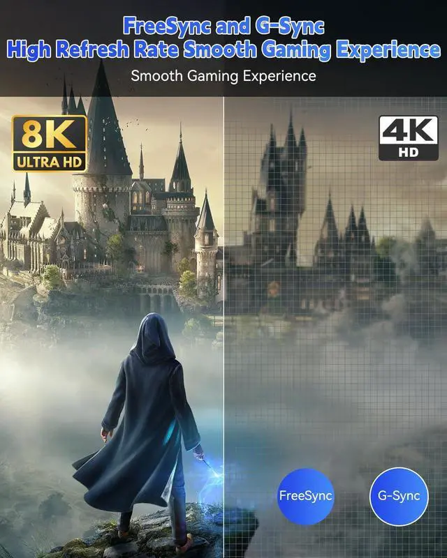 Alt view image 2 of 5 - Zelcaum Displayport Cable 1.4, Long Display Port 1.4 Cable 8K 60Hz, 4K 2K@240Hz 180Hz 165Hz 144Hz 120Hz 60Hz DP Cord 54Gbps DSC1.2 HBR3 HDR HDCP FreeSync G-Sync, Gaming Monitor PC Graphics 20FT 25FT