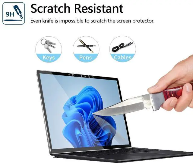 Alt view image 2 of 5 - Megoo Surface Laptop 5/4/3/2/1 13.5 Inch Screen Protector, Tempered Glass, 9H Hardness, 99% Transparency, Easy Installation, Compatible with Surface Laptop 5/4/3/2/1, 1 Count