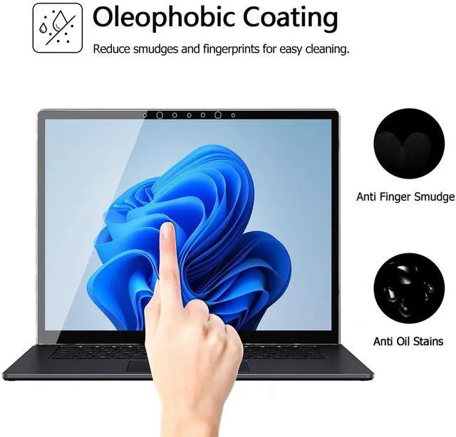 Alt view image 4 of 5 - Megoo Surface Laptop 5/4/3/2/1 13.5 Inch Screen Protector, Tempered Glass, 9H Hardness, 99% Transparency, Easy Installation, Compatible with Surface Laptop 5/4/3/2/1, 1 Count