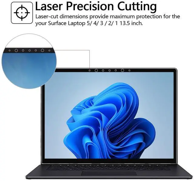 Alt view image 5 of 5 - Megoo Surface Laptop 5/4/3/2/1 13.5 Inch Screen Protector, Tempered Glass, 9H Hardness, 99% Transparency, Easy Installation, Compatible with Surface Laptop 5/4/3/2/1, 1 Count