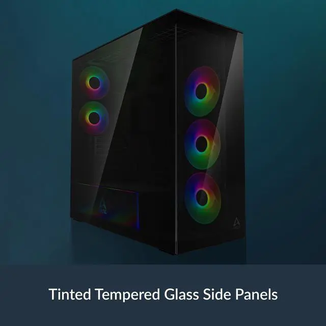 Alt view image 4 of 5 - ARCTIC Xtender (Black) - PC Case, Tempered Panorama Glass, 2 x 420 mm Radiator Support, 5- A-RGB Fans pre-Mounted - Black