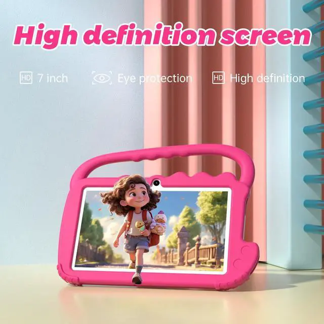 Alt view image 4 of 5 - YQSAVIOR Kids Tablet 7IN Tablet for Kids Android Toddler 2GB RAM WiFi Pre Installed Parent Control Learning Education Dual Camera IPS Touch Screen Tablets (Rose Red)