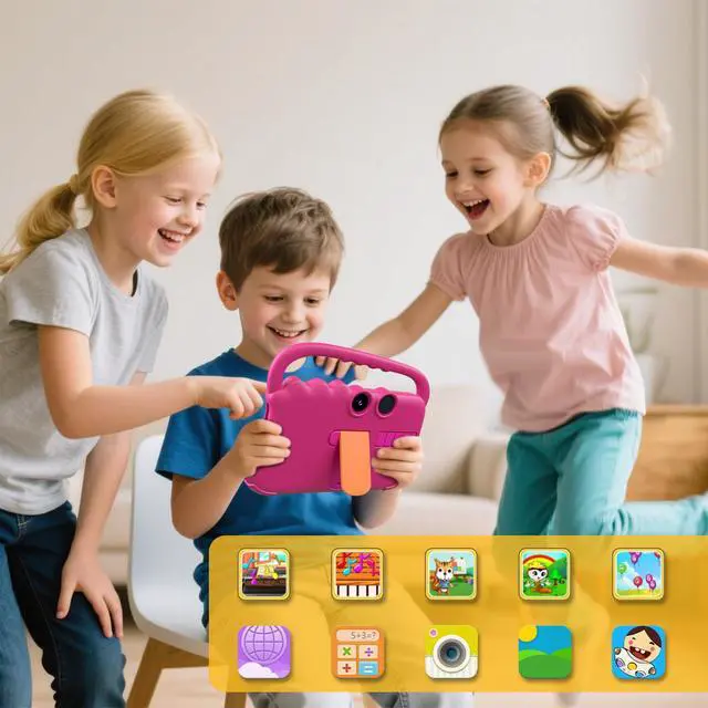 Alt view image 5 of 5 - YQSAVIOR Kids Tablet 7IN Tablet for Kids Android Toddler 2GB RAM WiFi Pre Installed Parent Control Learning Education Dual Camera IPS Touch Screen Tablets (Rose Red)