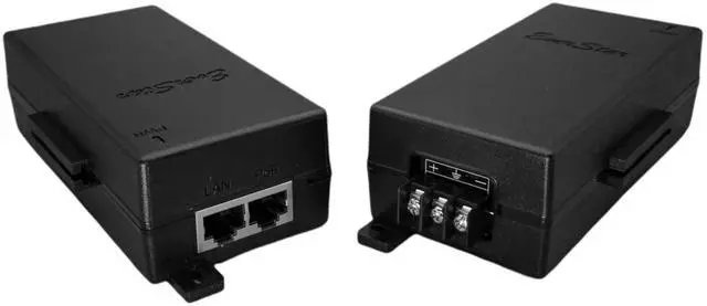 Main image of EverStar 2 Models 12/24V DC in Solar PoE+ Injector | iPoE-35W56GDW-at Gigabit 56V 802.3at Compliant PoE+ Out 35W w/iPoE-24W48DW 100 Mbps 48V DC PoE Out | Black