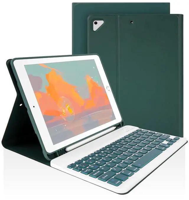 Main image of LAMA Keyboard Case for iPad 9.7 inch 2018 (6th Gen)/ 2017 (5th Gen)/2016 iPad Pro/Air 2/1, Thin - Detachable - Wireless Keyboard Cover with Pencil Holder for iPad 9.7 inch, Auto Sleep/Wake, DGN