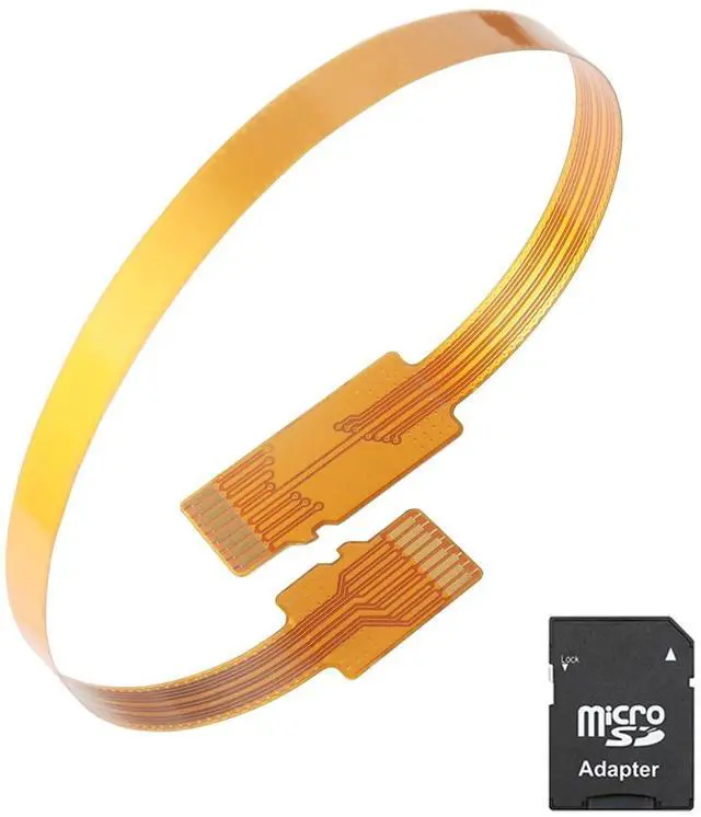Main image of PinQiongZhe Micro SD Card Male to Micro SD Card Male Extension Cable Adapter Micro SD Card FPC Flexible Dual Male Adapter Cable External Inspection Micro SD Card Holder Extension Cable (7.9in/20cm)