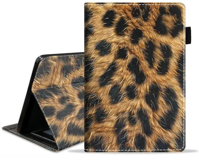 Main image of BXIKEOPIU Case for Amazon Kindle Fire HD 10 Tablet (10.1 inch, 9th/7th Generation, 2019/2017 Release), Slim PU Leather Stand Folio Cover with Auto Wake Sleep, Leopard Print